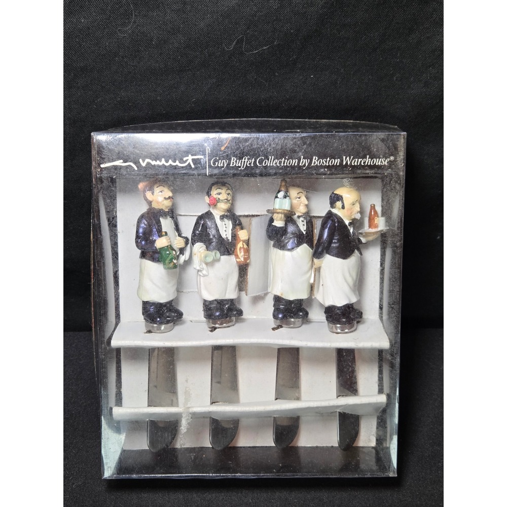 Boston Warehouse Guy Buffet Collection Set Four Stainless Steel Cheese Spreaders